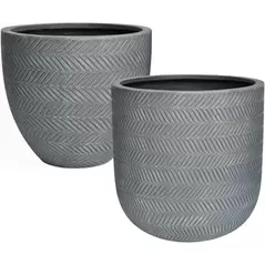 MCarr 20pc Ficonstone Fishbone Planter Pallet White Gray