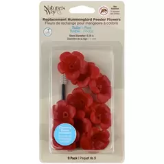 Natures Way Hummingbird Replacement Flowers w/ Cleaning Brush Red Tulip