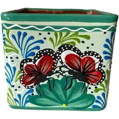 Talavera 8" Bella Especial Square Pot Teal