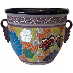 Talavera 12" Bella Especial Dolares Pot Blue