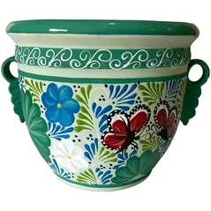 Talavera 12" Bella Especial Dolares Pot Teal