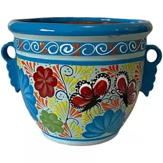 Talavera 12" Bella Especial Dolares Pot Lite Blue