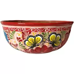 Talavera 12" Bella Especial Color Bowl Red