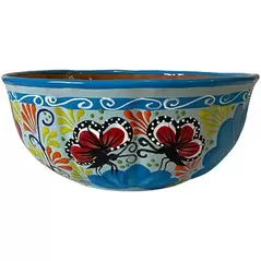 Talavera 12" Bella Especial Color Bowl Lite Blue