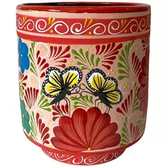 Talavera 12.5" Bella Especial Tall Cylinder Red