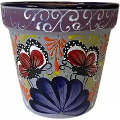 Talavera 9" Bella Especial Flower Pot Blue