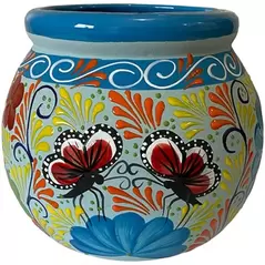 Talavera 16.5" Bella Especial Esfera Pot Lite Blue