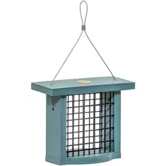 Birds Choice Single Suet Feeder Recycled Plastic Lake Blue