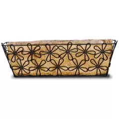 Deer Park Multi-Daisy Window Box w/ Coco Liner Small Black