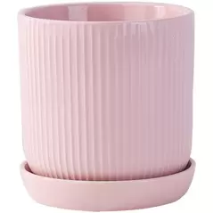 PHG 9"x9.5" Dotted Cylinder Planter Baby Pink 4/CS