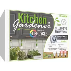 Miracle LED Kitchen Gardener Automatic Grow Kit, 3-Foot Length with 2 Absolute Daylight Full Spectrum Grow Bulbs & Timer