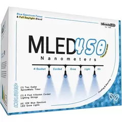 Miracle LED Nanometer 450 LED Grow Light Kit - 4-Socket - 6-Foot - Ultra Grow Lite - Blue Spectrum Grow Bulbs