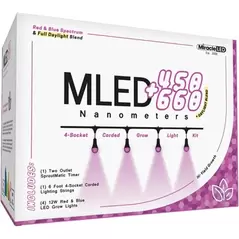 Miracle LED Nanometer 450 + 660 LED Grow Light Kit - 4-Socket 6-Foot - Uitra Grow Lite - Red & Blue Spectrum Grow Bulbs
