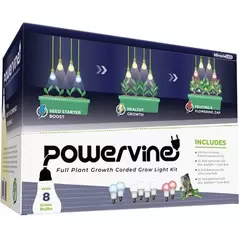 Miracle LED Powervine LED Grow Light Kit - 4-Socket - 6-Foot - 3 Spectrum Plant Life Cycle Grow Bulbs