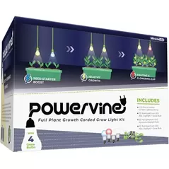 Miracle LED Powervine LED Grow Light Kit - 2-Socket - 3-Foot - 3 Spectrum Plant Life Cycle Grow Bulbs