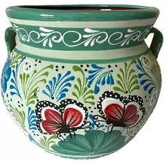 Talavera 10" Bella Especial Michoacana Pot Teal