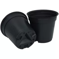 TO Plastics RP-433 Pint Round Pot, Black, 750 Per Case, 30 Cases Per Pallet, 4.33in D x 3.84in H, 1.17 Pint