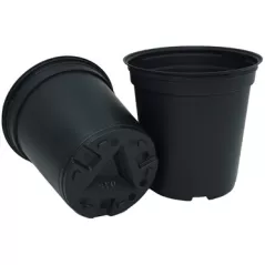 TO Plastics RP-490 Quart Round Pot, Black, 600 Per Case, 24 Cases Per Pallet, 4.90in D x 4.90in H, 1.0 Quart