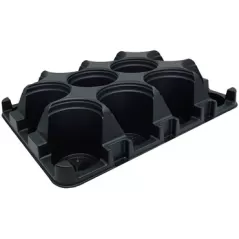 TO Plastics RPT-490-SA-12 Tray, Holds 12 RP-490 Pots, Black, 50 Per Case, 36 Cases Per Pallet, 20.00in L x 15.00in W x 5.08in H