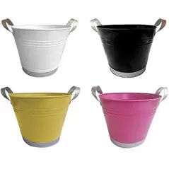 VCS 10" Bright Planter w/ Silver Stripe