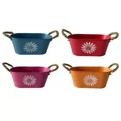VCS 12" Oval Planter w/ Rope Handle