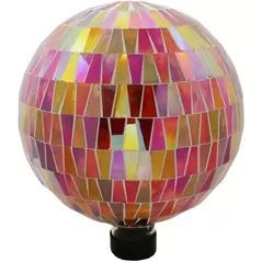 VCS 10" Red Tile Glass Globe w/ Hanging Chain