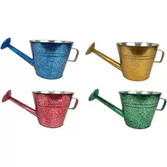 VCS 10" KD Watering Can Planter Metallic Splash
