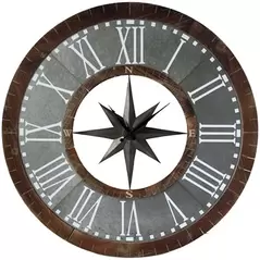 VCS 36" Wood & Metal Compass Clock