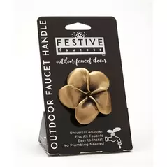 Festive Large Plumeria Brass Faucet Handle