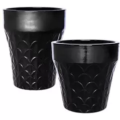 MCarr 30pc Scallop Planter Pallet Glossy Black