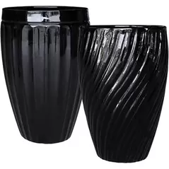 MCarr 15pc Tall Swirl Planter Pallet Glossy Black