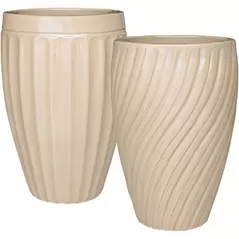 MCarr 15pc Tall Swirl Planter Pallet Yellow Cream