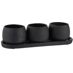 SSI Stoneware Trio Assortment Charcoal