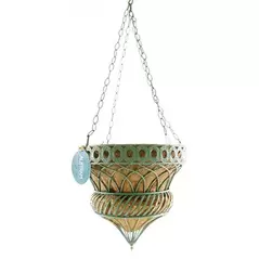 Austram 14" Queen Anne Parasol Hanging Planter Green