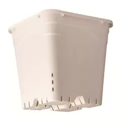 HDF 6"x6" Square White Pot 8" Tall