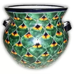 Talavera 14" Peacock Michoacan Pot