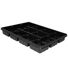 T. O. Plastics 4.5 Square Pot Tray 12 Count Press Fit Carrier Black 50 Per Case 30 Cases Per Pallet 705155C 04.50