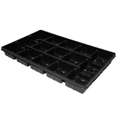 T. O. Plastics 4.5 Square Pot Tray 15 Count Press Fit Carrier Black 50 Per Case 24 Cases Per Pallet 705165C 04.50