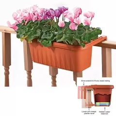 Apollo 20" Adjustable Railing Planter Terra Cotta