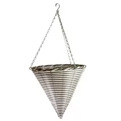 Gardener Select 14" Cone White/ Black Plastic Hanging Basket w/ Stiff Hanger 20/CS