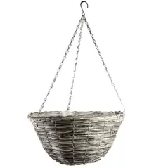 Gardener Select 14"' Round Grey/Black Plastic Hanging Basket with Chain Hanger 24/CS