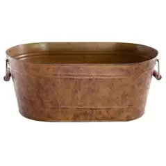 Gardener Select 17.3" Oval Planter with Handle Rusty 17.3"x9.5"x7" 6/CS
