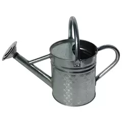 Gardener Select 2.4L .63G Watering Can Galvanized Finish Textured Pattern