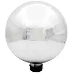 Gardener Select 10" Silver Plated Glass Garden Globe