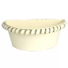 Gardener Select 10" Zinc Half Round Planter Cream 9.8"x5.9"x3.9"