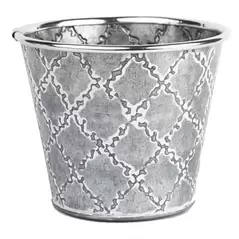 Gardener Select 5.5" Zinc Embossed Planter Metal 5.5"x5.5"x4.7"
