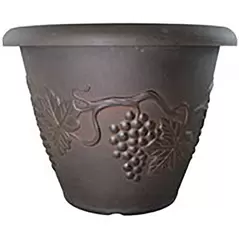 Grower Select 18.00 Grapevine Pot Black With Bronze Wash Each 410/PL, 18.11in OD x 18.11in H x 13.78in Base, 10.3Gal