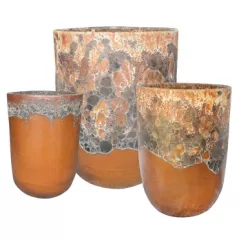 MCarr 12PC Tall Round Plt Volcanic Mt Honey