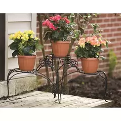 Panacea 3 Tiered Plant Stand With Finial Black