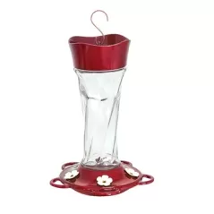 Classic 11oz Twist Glass Hummingbird Feeder 5 Ports